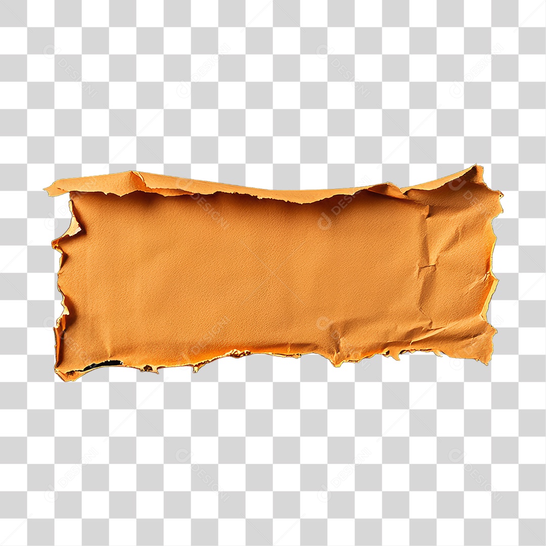 Elemento 3D Papel Amassado Rasgado PNG Transparente