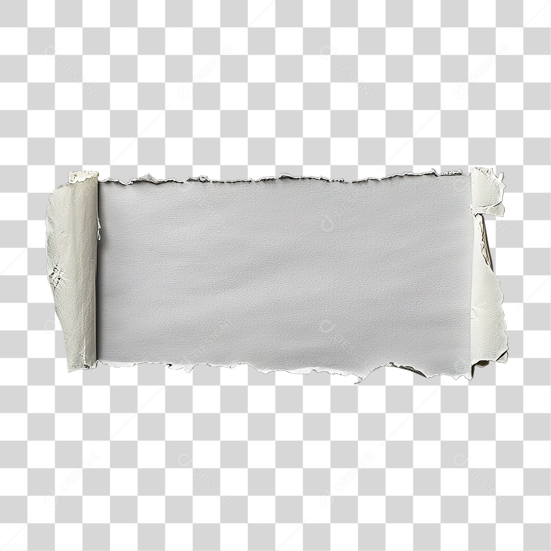 Elemento 3D Papel Amassado Rasgado PNG Transparente