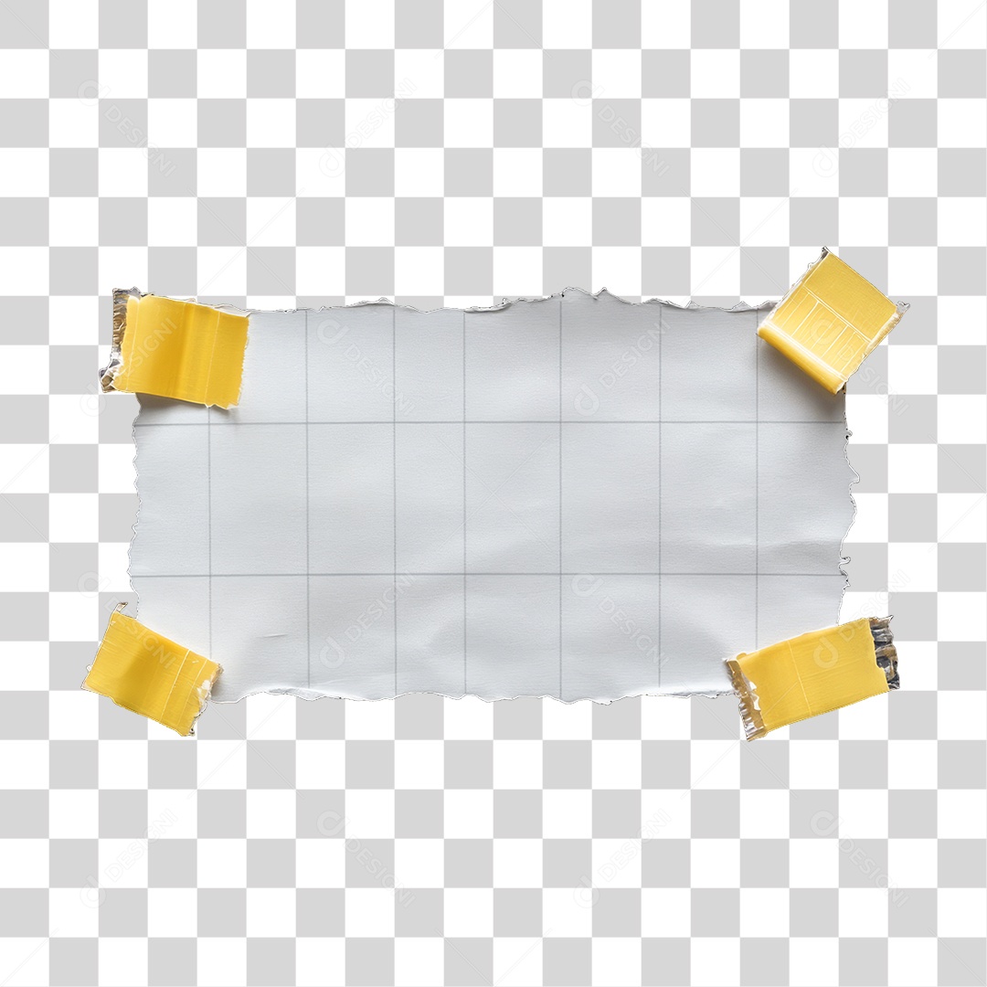 Elemento 3D Papel Amassado Rasgado PNG Transparente