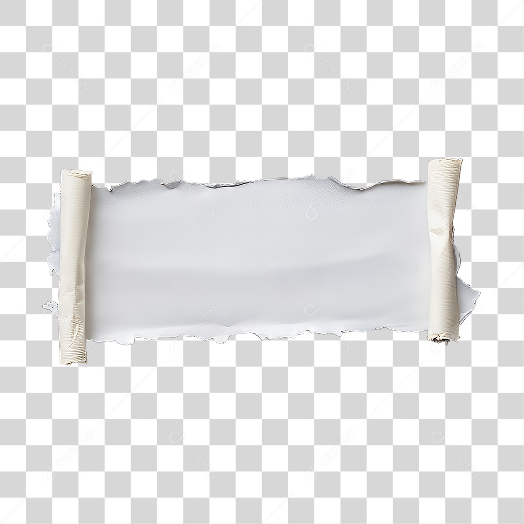 Elemento 3D Papel Amassado Rasgado PNG Transparente