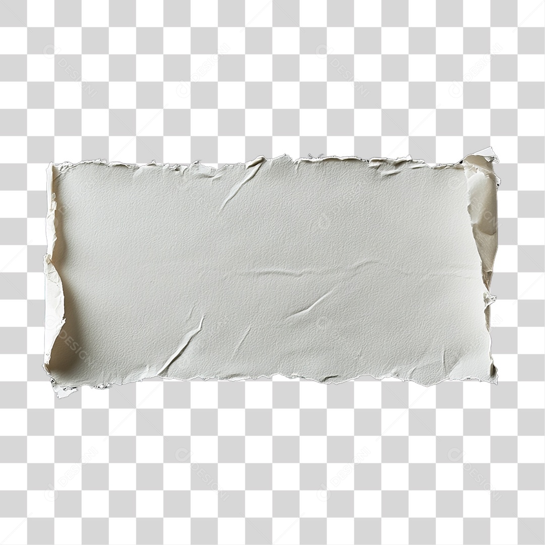 Elemento 3D Papel Amassado Rasgado PNG Transparente
