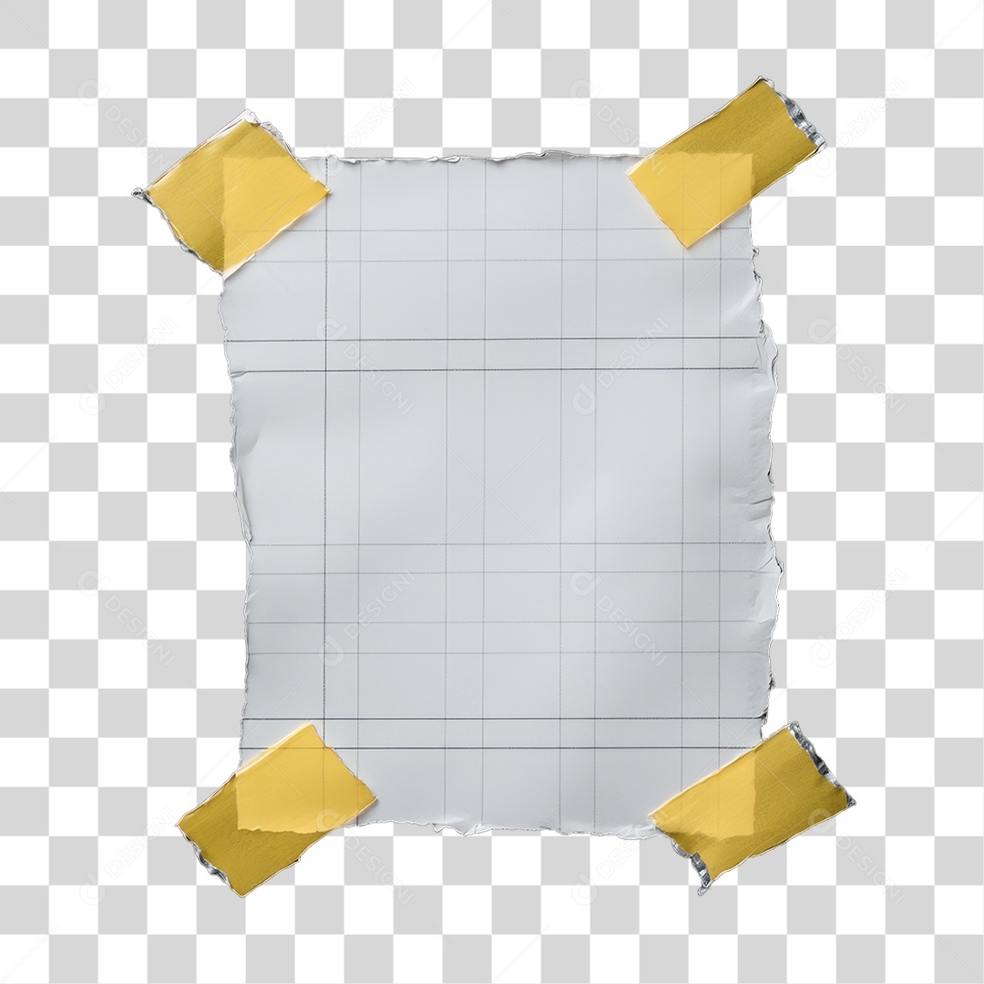 Elemento 3D Papel Amassado Rasgado PNG Transparente
