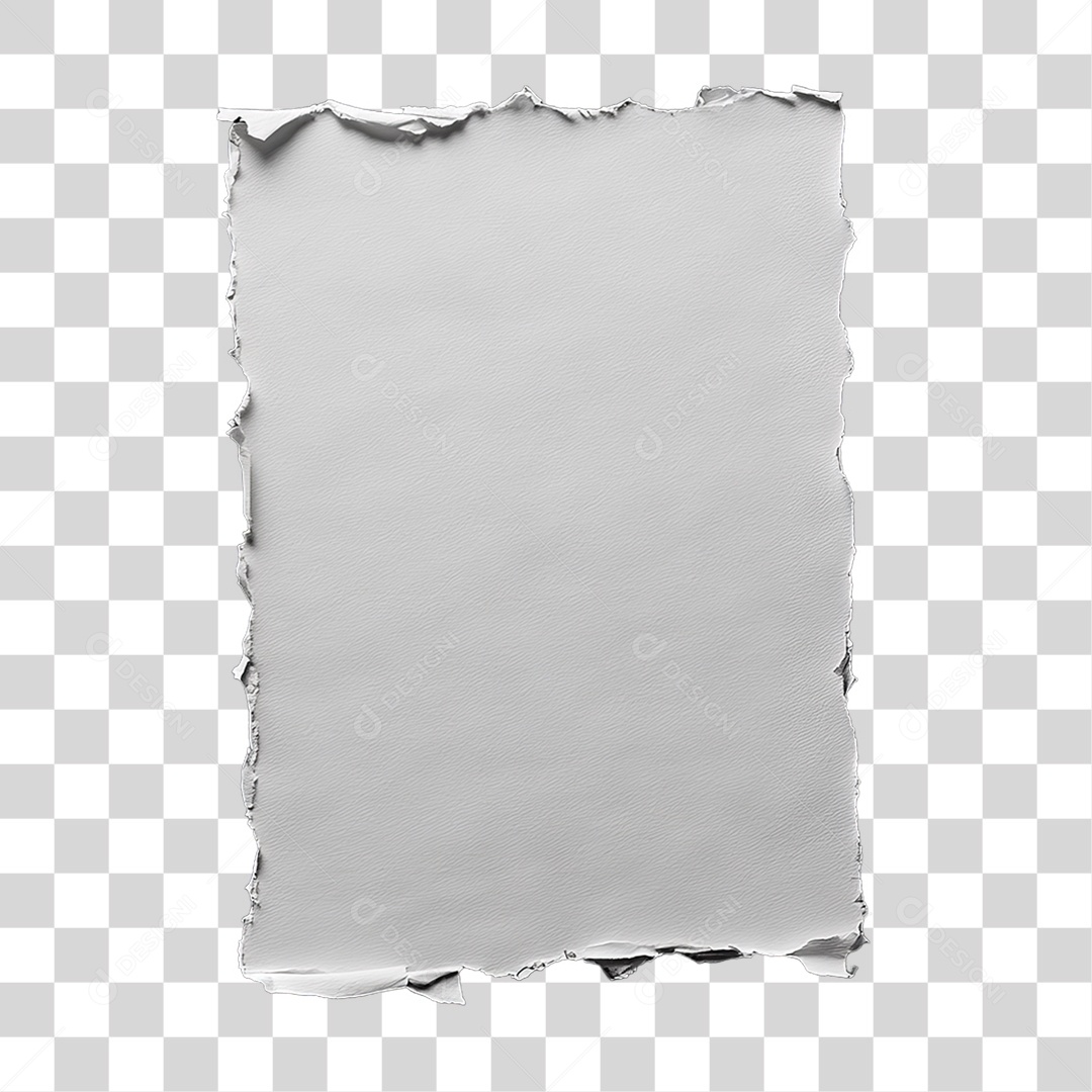 Elemento 3D Papel Amassado Rasgado PNG Transparente