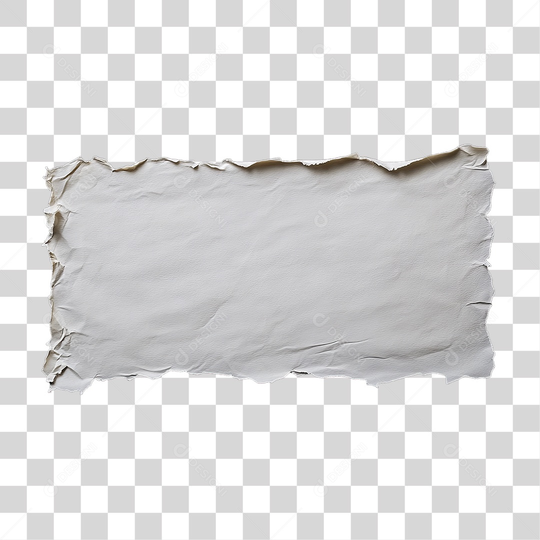 Elemento 3D Papel Amassado Rasgado PNG Transparente
