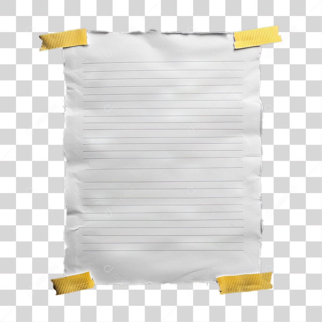 Elemento 3D Papel Amassado Rasgado PNG Transparente