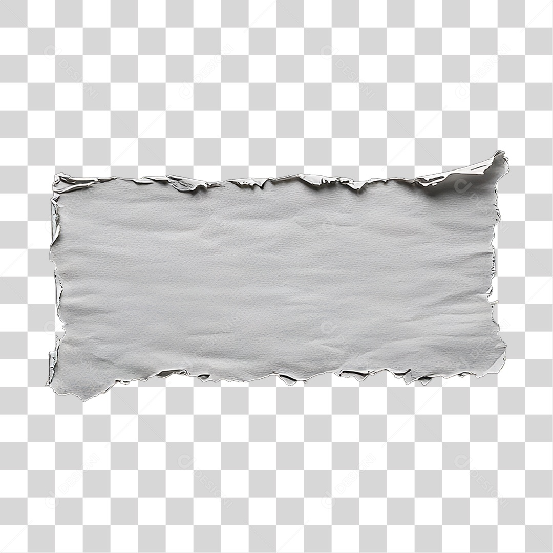 Elemento 3D Papel Amassado Rasgado PNG Transparente