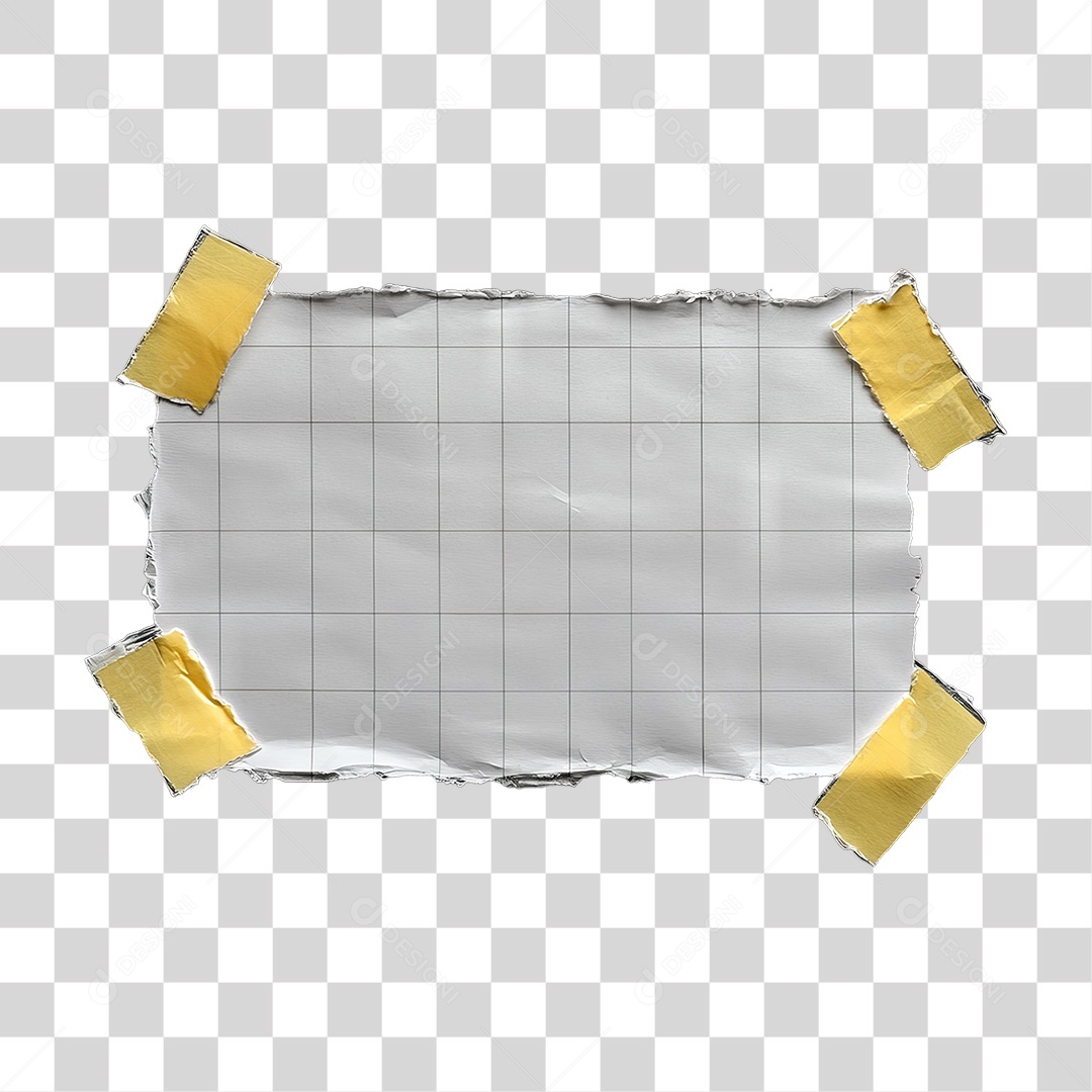 Elemento 3D Papel Amassado Rasgado PNG Transparente