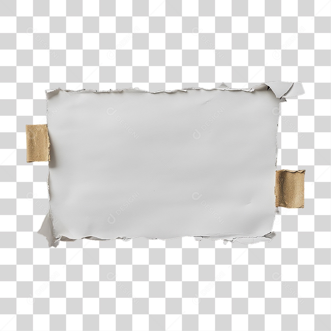 Elemento 3D Papel Amassado Rasgado PNG Transparente