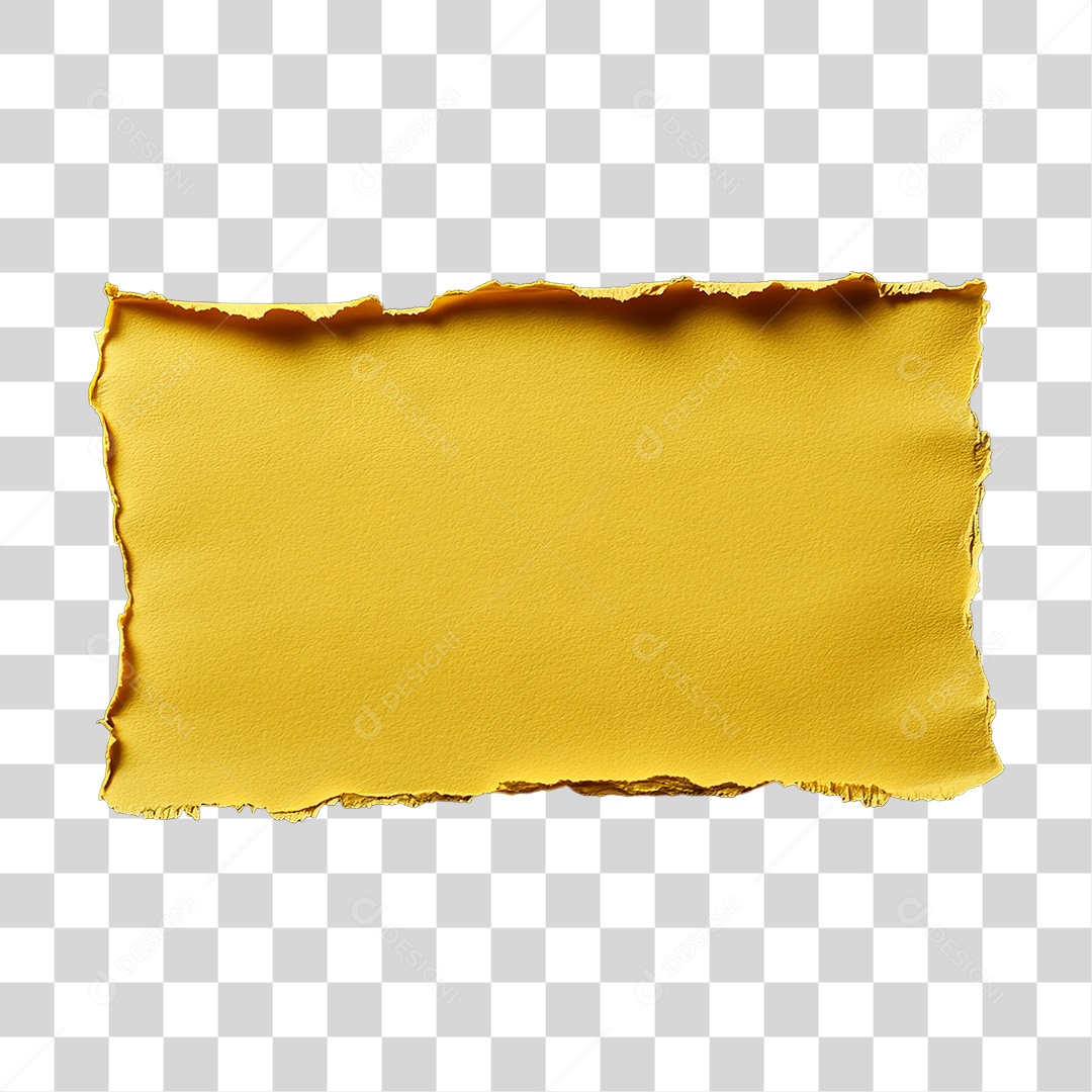 Elemento 3D Papel Amassado Rasgado PNG Transparente