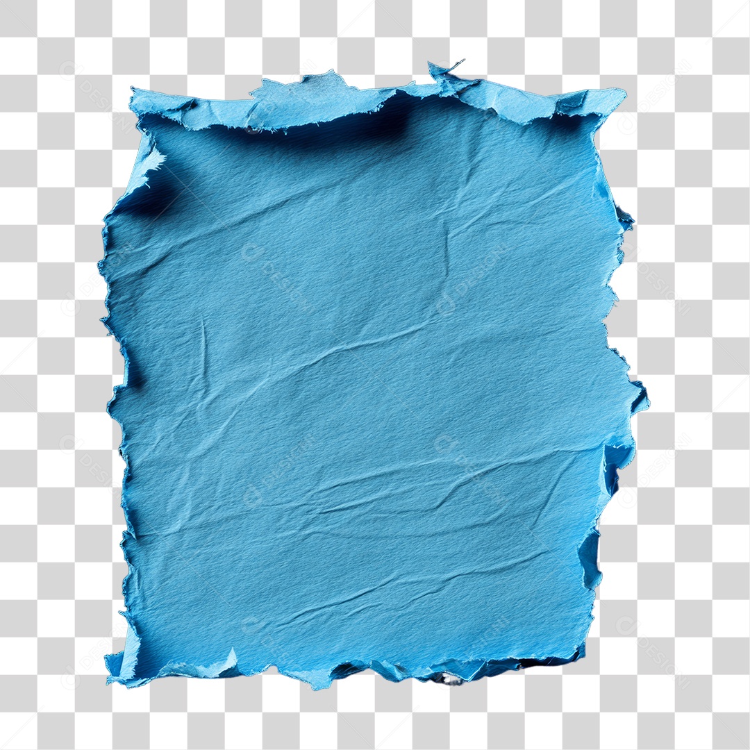Elemento 3D Papel Amassado Rasgado PNG Transparente