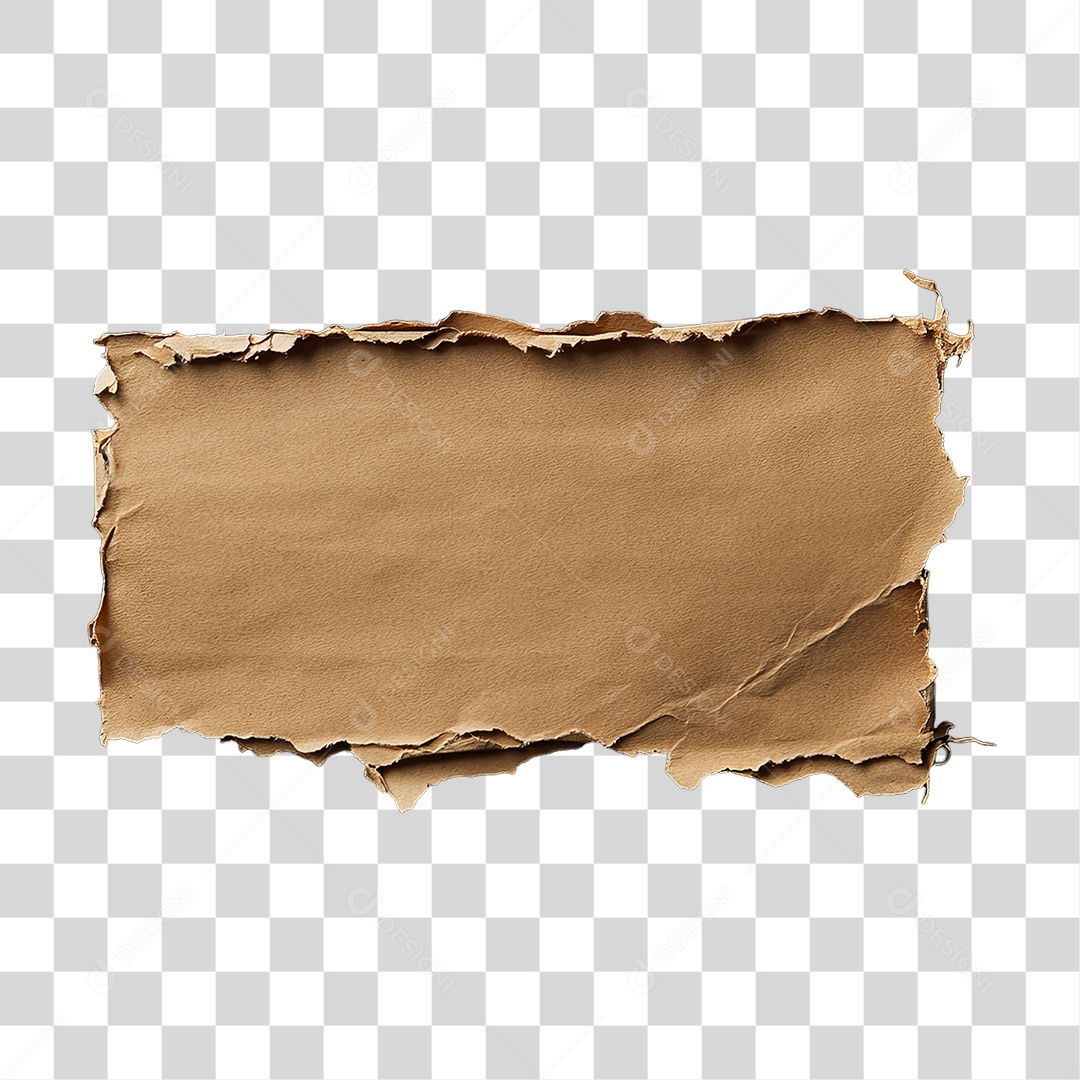 Elemento 3D Papel Amassado Rasgado PNG Transparente
