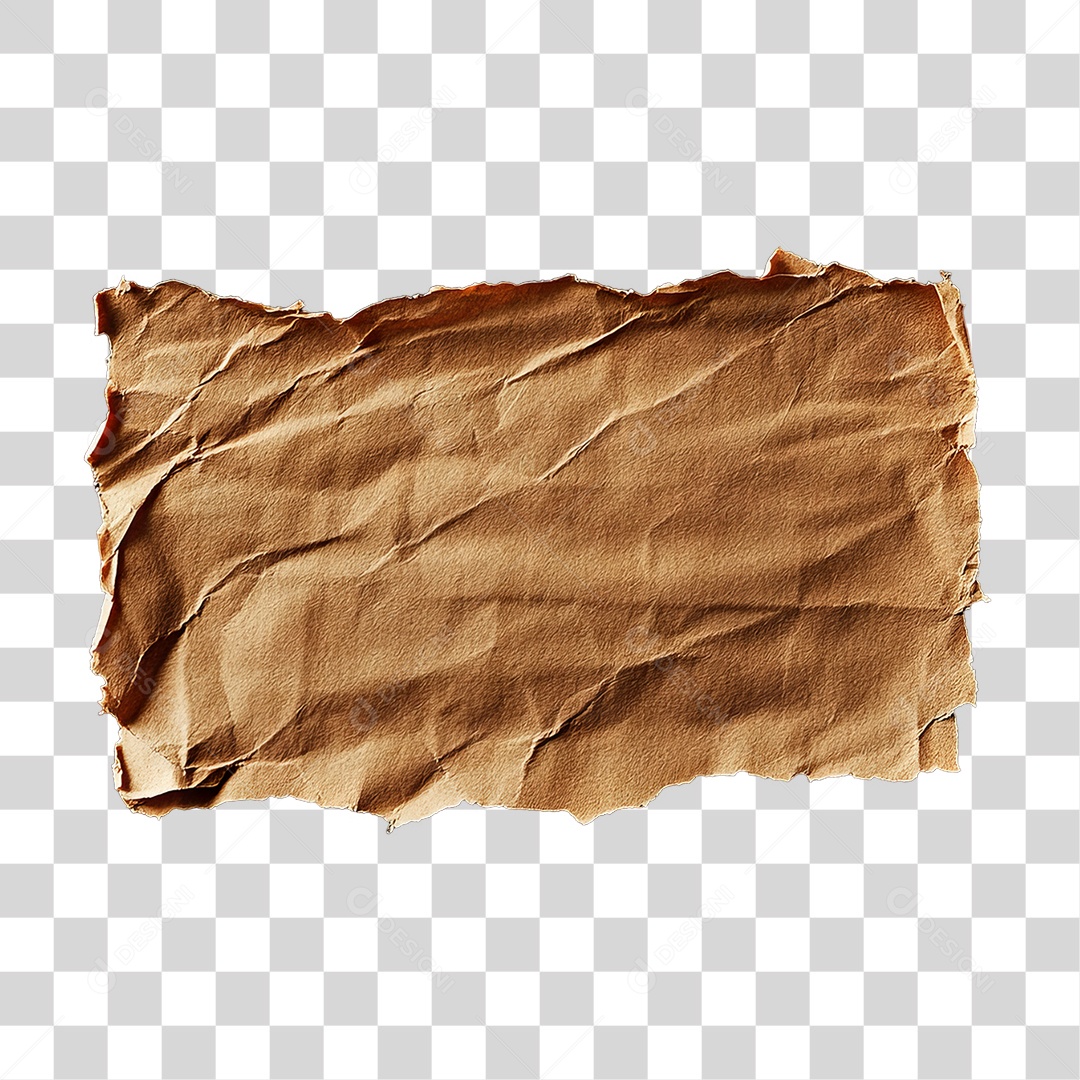 Elemento 3D Papel Amassado Rasgado PNG Transparente