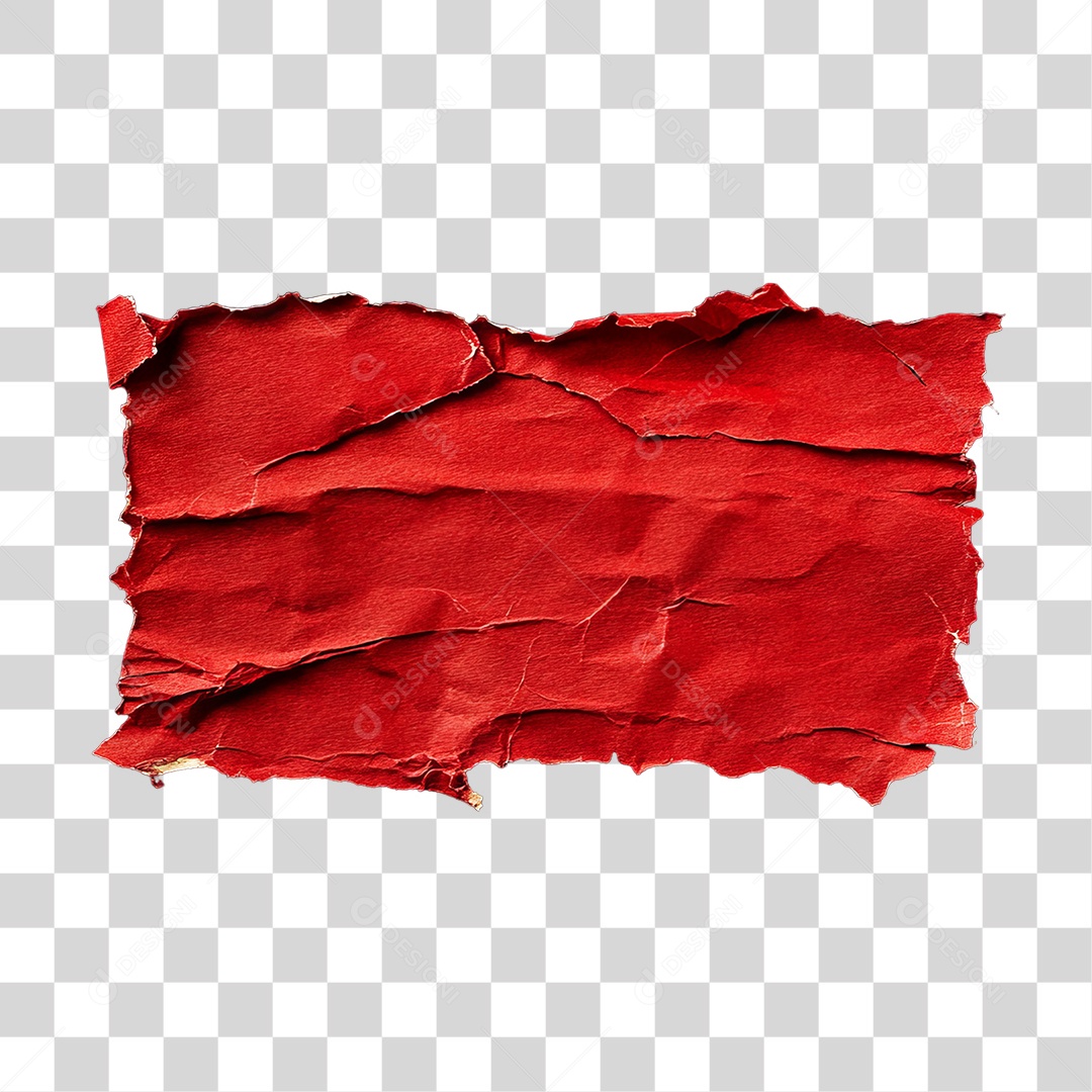 Elemento 3D Papel Amassado Rasgado PNG Transparente