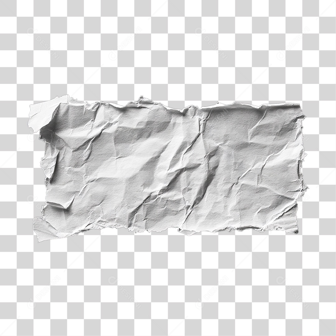 Elemento 3D Papel Amassado Rasgado PNG Transparente