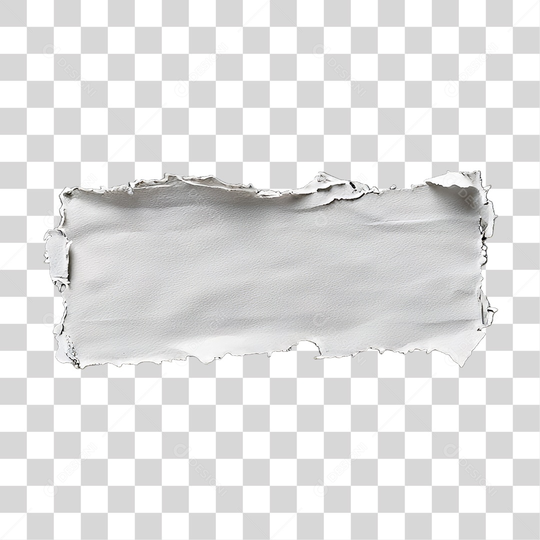 Elemento 3D Papel Amassado Rasgado PNG Transparente