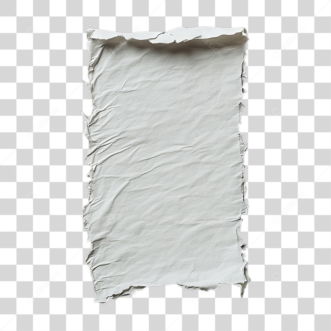 Elemento 3D Papel Amassado Rasgado PNG Transparente