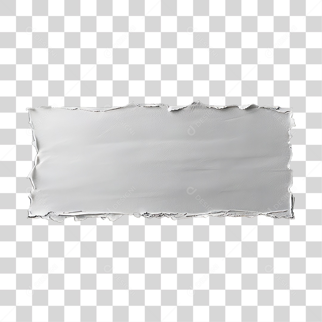 Elemento 3D Papel Amassado Rasgado PNG Transparente