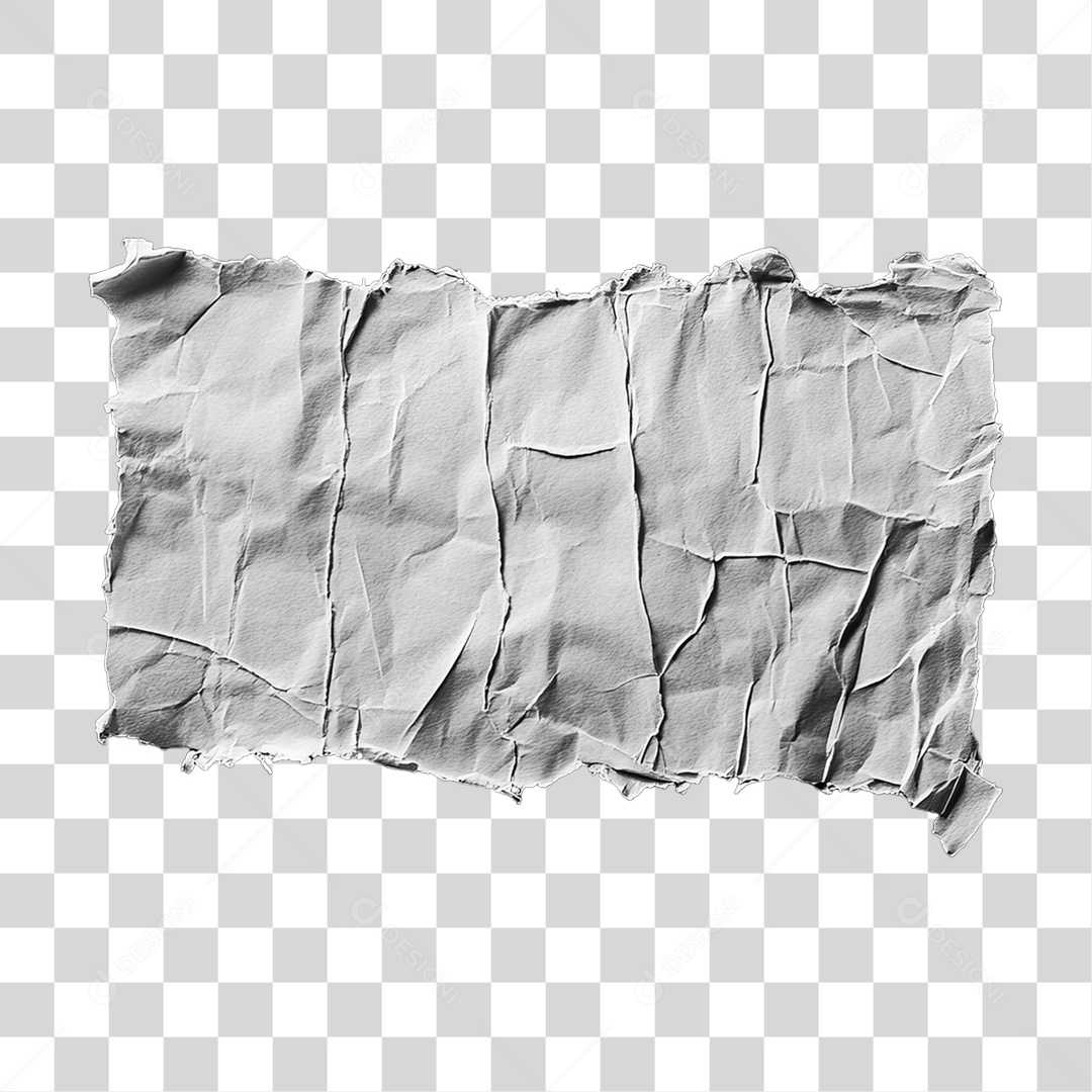 Elemento 3D Papel Amassado Rasgado PNG Transparente