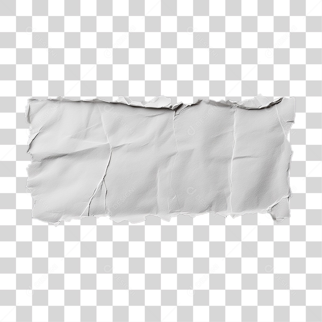 Elemento 3D Papel Amassado Rasgado PNG Transparente