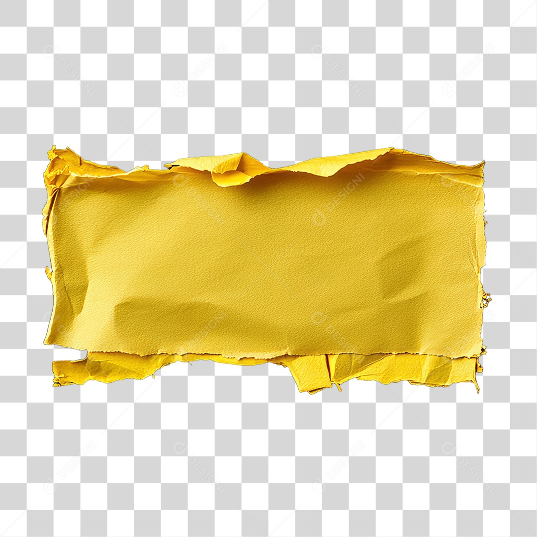 Elemento 3D Papel Amassado Rasgado PNG Transparente