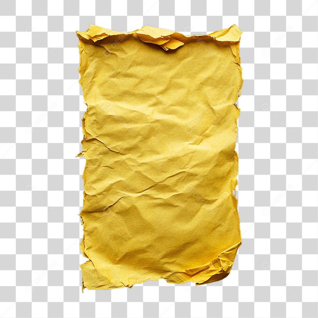 Elemento 3D Papel Amassado Rasgado PNG Transparente