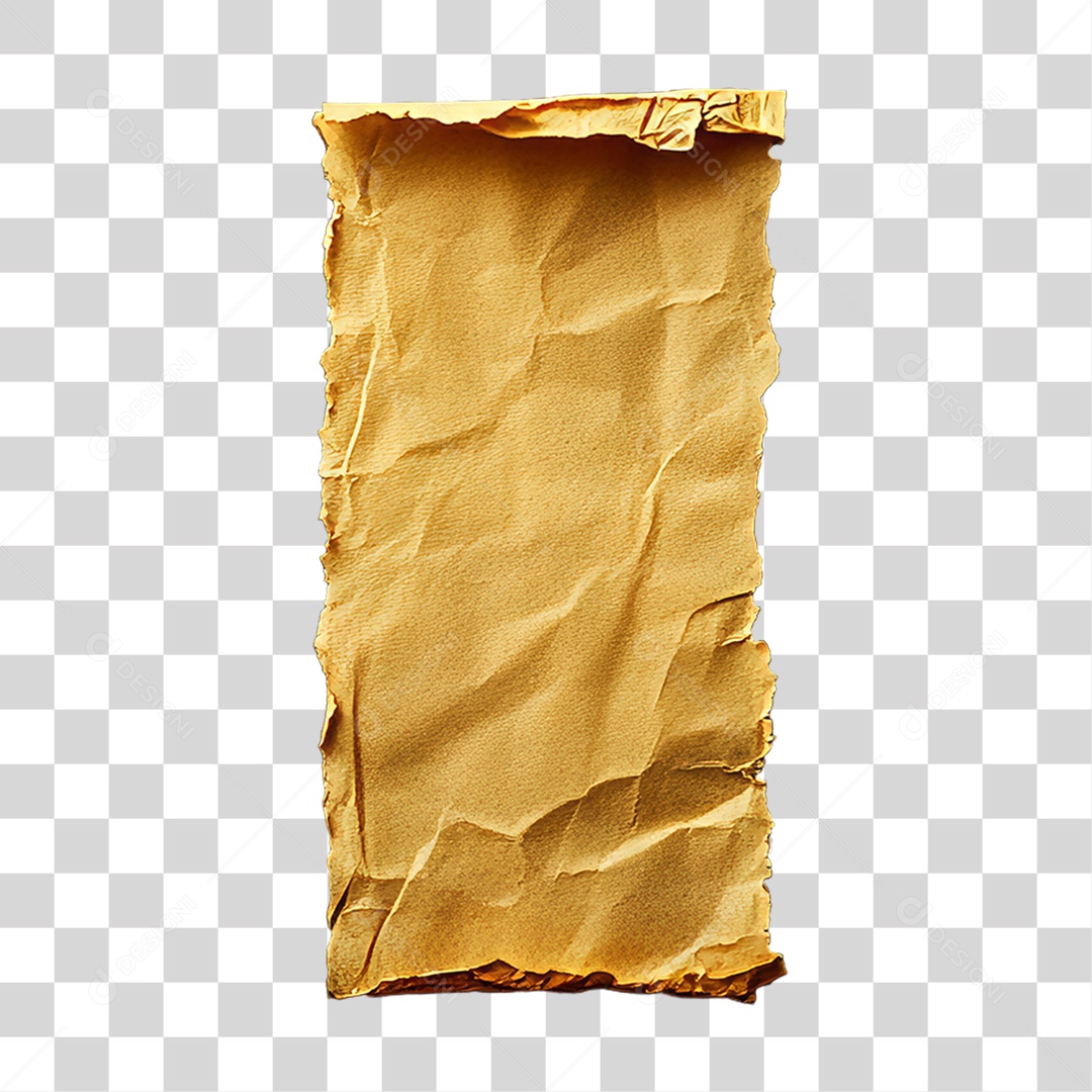 Elemento 3D Papel Amassado Rasgado PNG Transparente