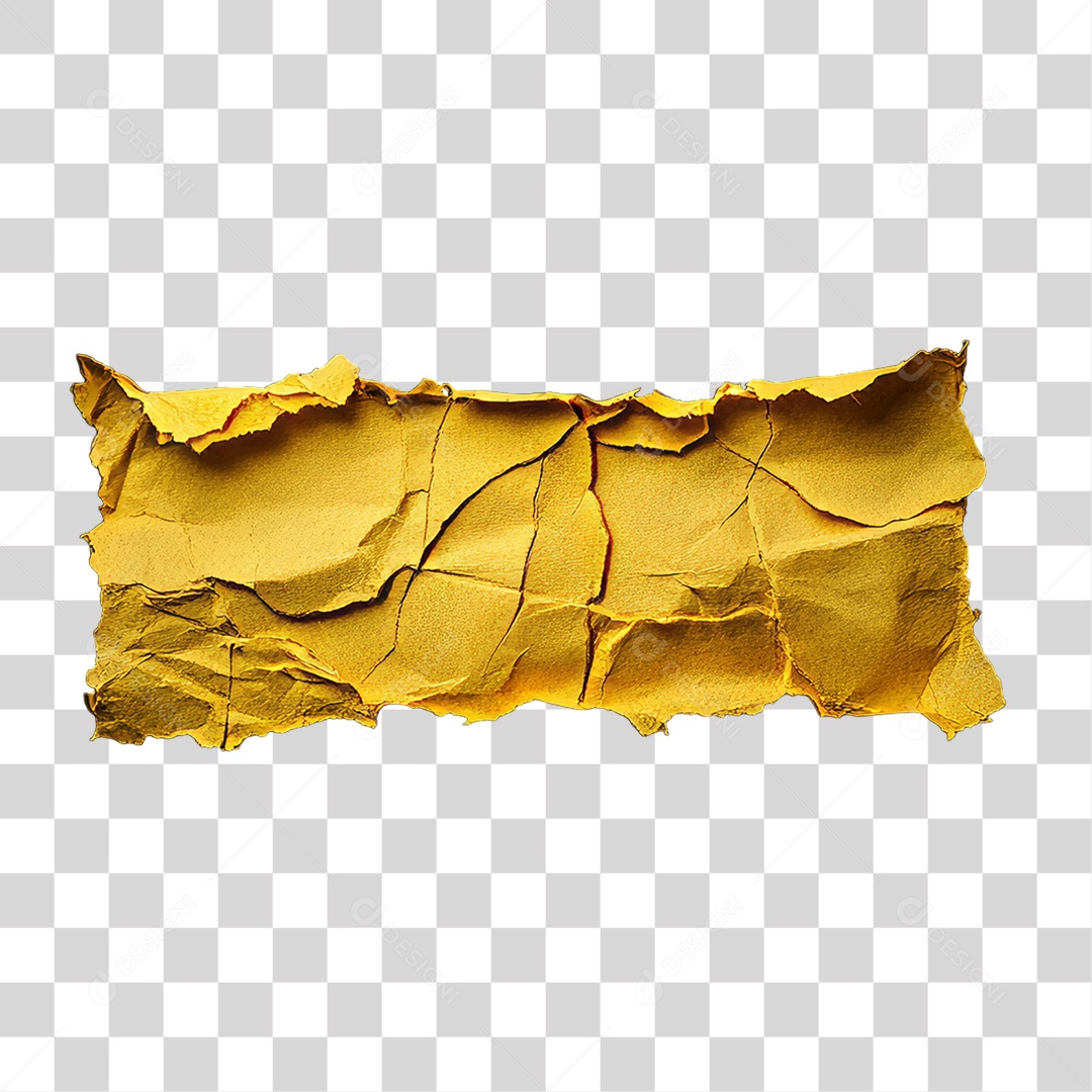 Elemento 3D Papel Amassado Rasgado PNG Transparente
