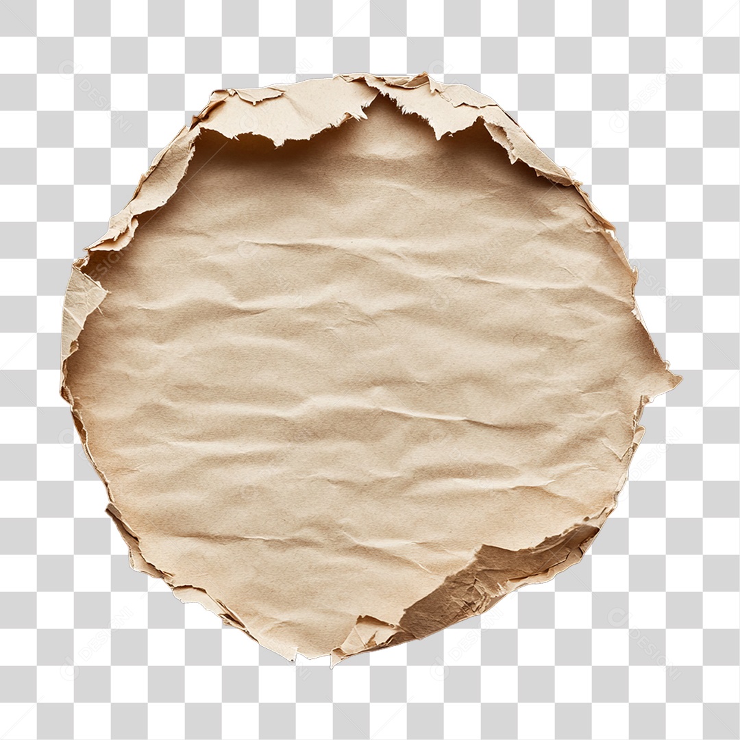 Elemento 3D Papel Amassado Rasgado PNG Transparente