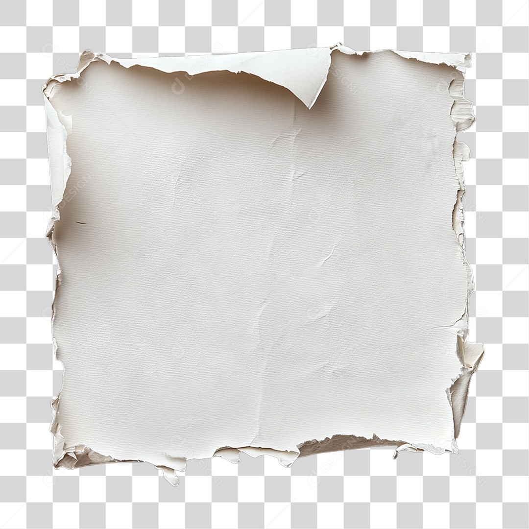 Elemento 3D Papel Amassado Rasgado PNG Transparente