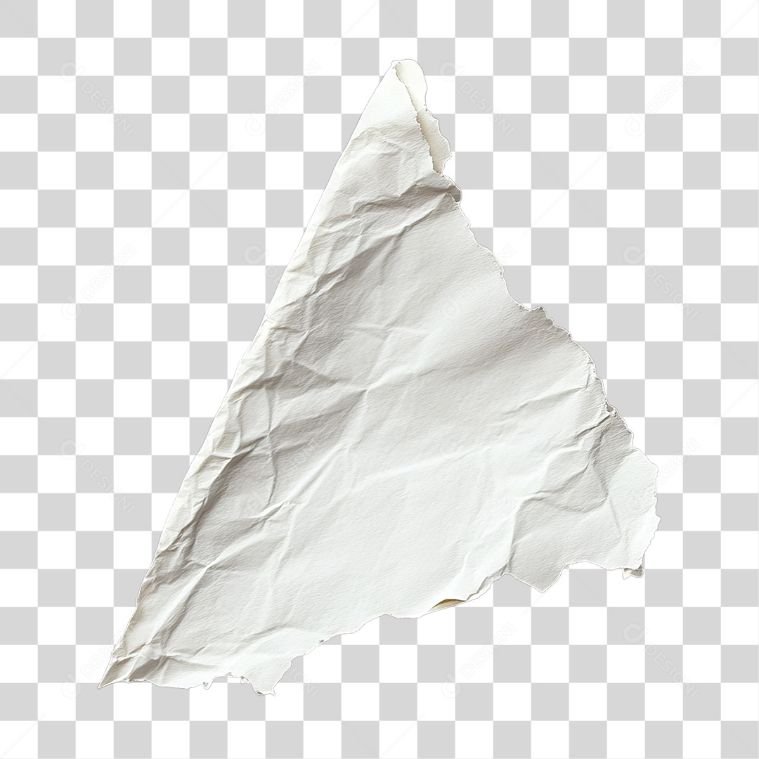 Elemento 3D Papel Amassado Rasgado PNG Transparente