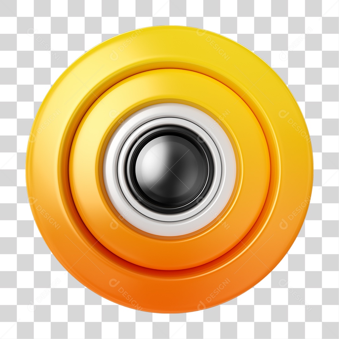 Elemento 3D Placa Redonda Câmera PNG Transparente