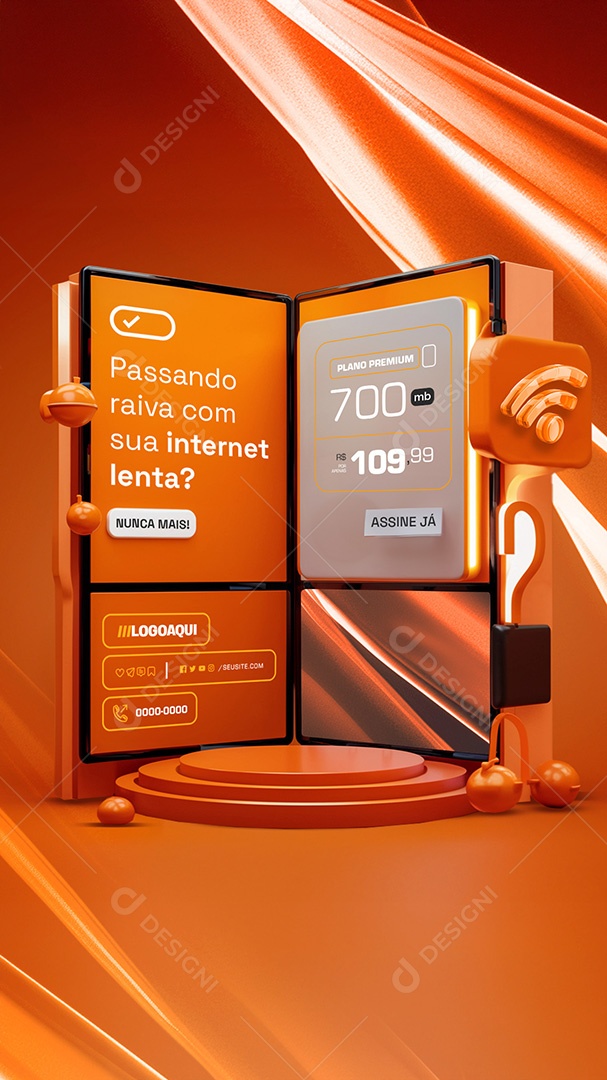 Story Passando Raiva com Sua Internet Lenta Social Media PSD Editável