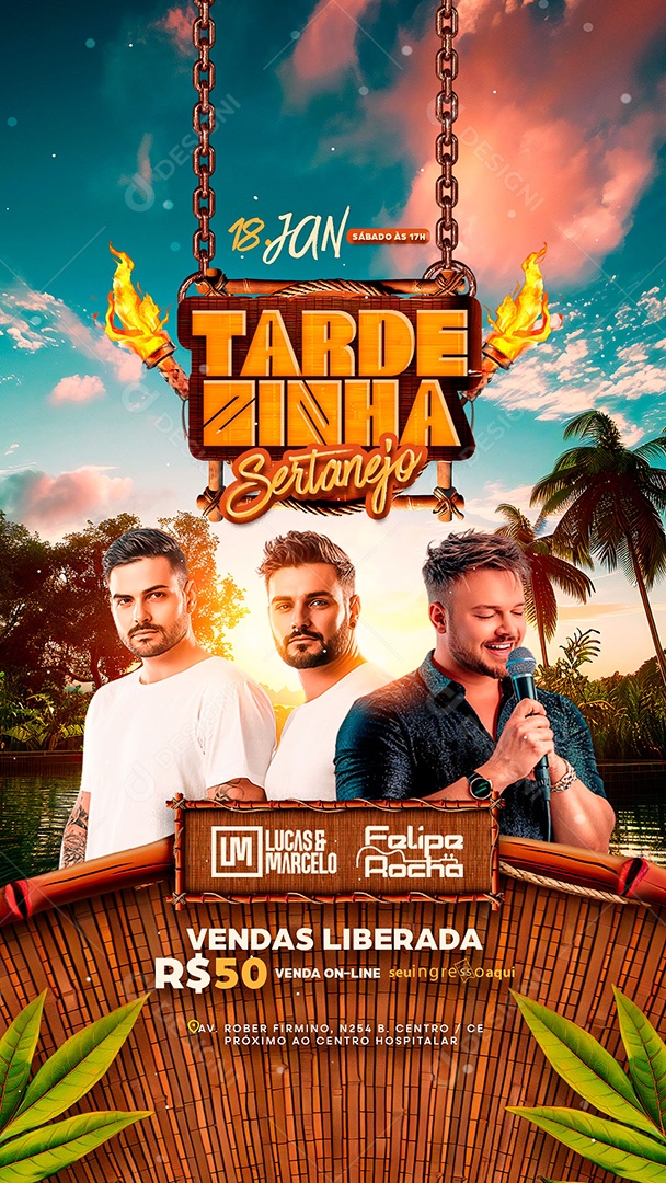 Story Flyer Tardezinha Sertanejo Social Media PSD Editável