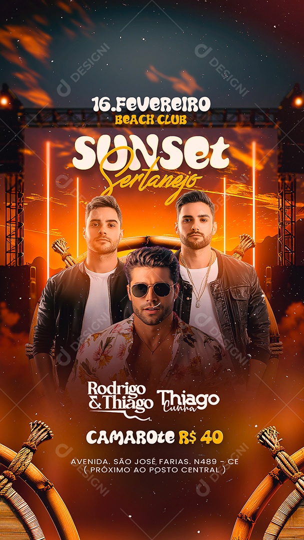 Story Flyer Sunset Sertanejo Social Media PSD Editável