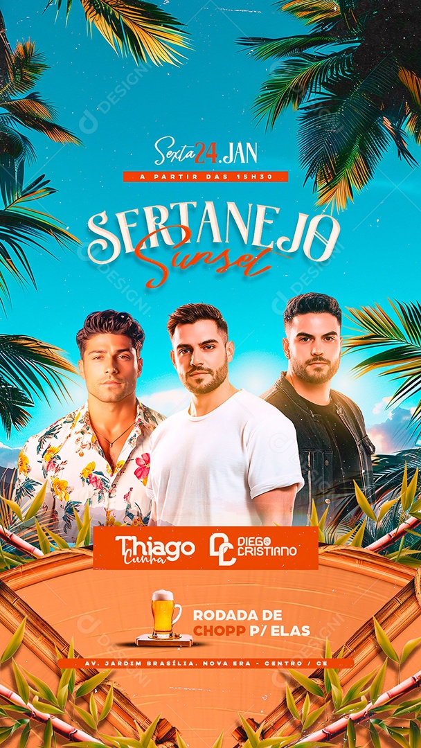 Story Flyer Sertanejo Sunset Social Media PSD Editável
