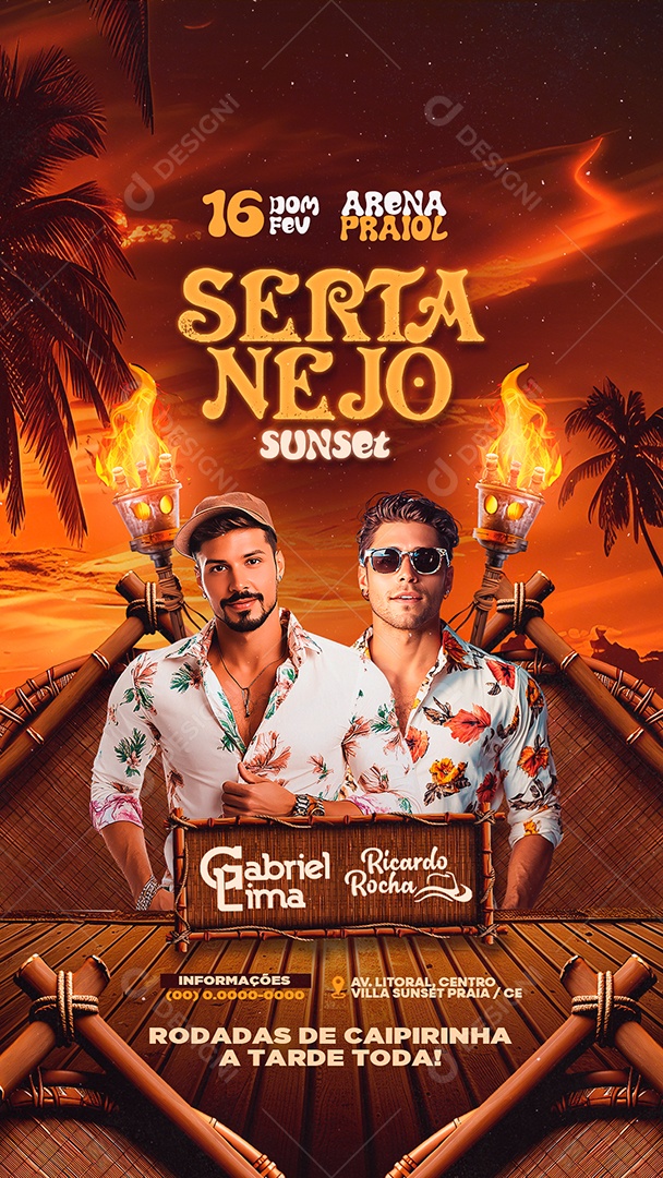 Story Flyer Sertanejo Sunset Gabriel Lima Ricardo Rocha Social Media PSD Editável