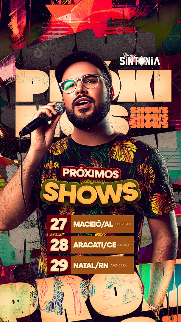 Story Flyer Agenda Próximos Shows Grupo Sintonia Social Media PSD Editável