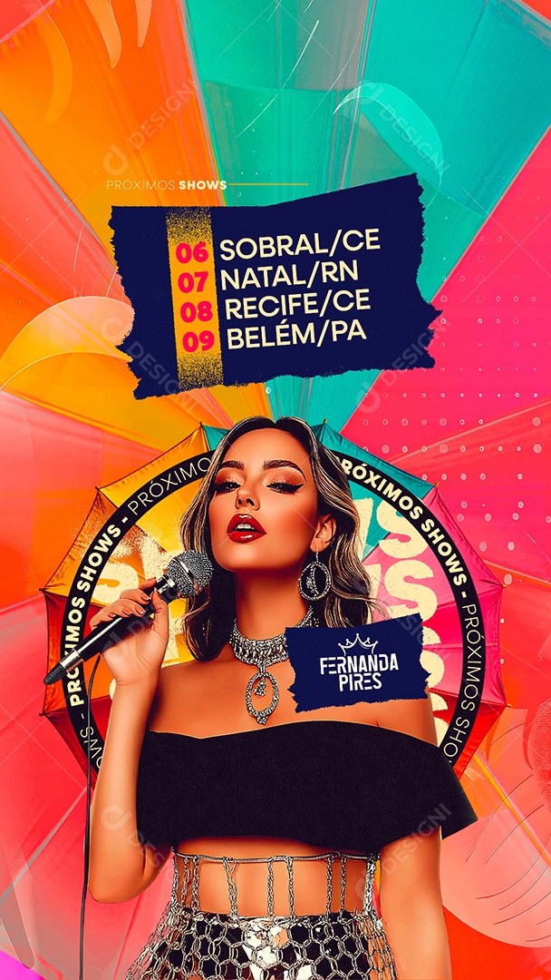 Story Flyer Próximos Shows Fernanda Pires Social Media PSD Editável