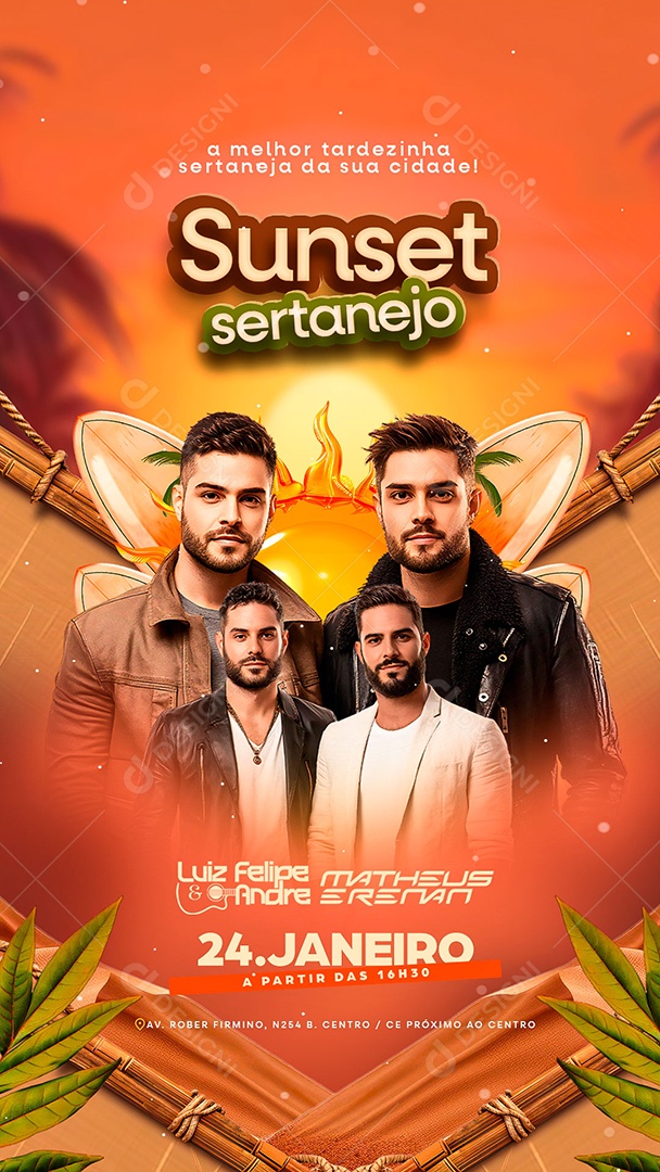Story Flyer Sunset Sertanejo Social Media PSD Editável