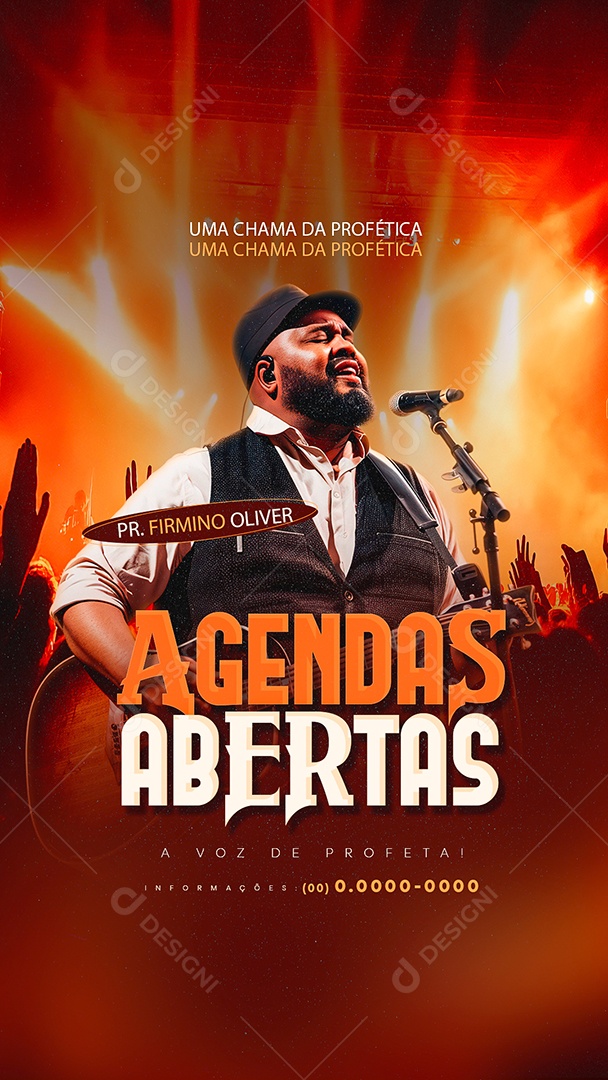 Story Flyer Gospel Agendas Abertas A Voz Profeta Social Media PSD Editável