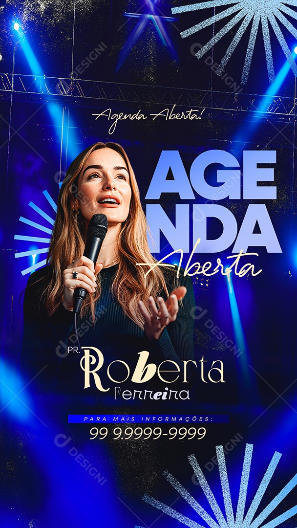 Story Flyer Gospel Agenda Aberta Pr Roberta Ferreira Social Media PSD Editável