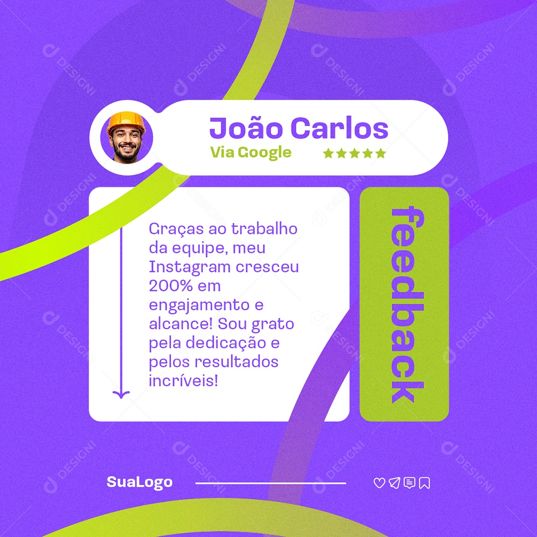 Gestão Marketing Feedback Engajamento e Alcance Social Media PSD Editável