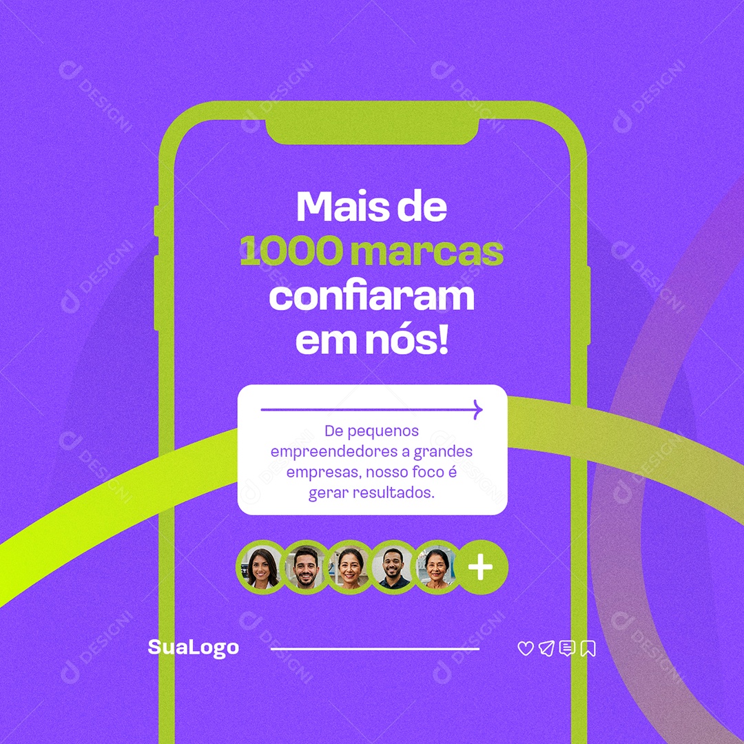 Gestão Marketing Mais de Mil Marcas Confiaram em Nós Social Media PSD Editável