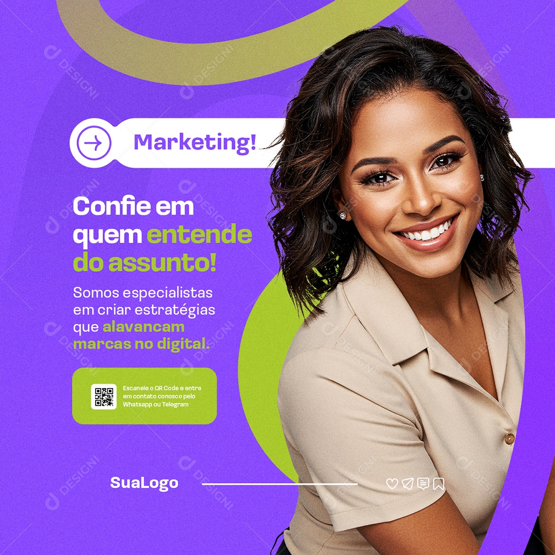 Gestão Marketing Confie em Quem Entende do Assunto Social Media PSD Editável