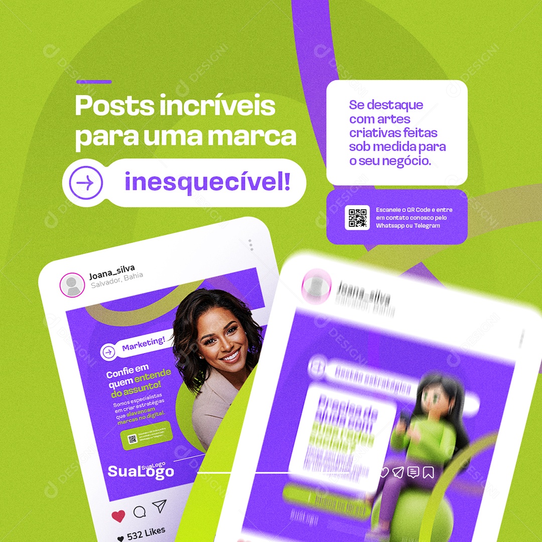 Gestão Marketing Post Incríveis para Uma Marca Social Media PSD Editável