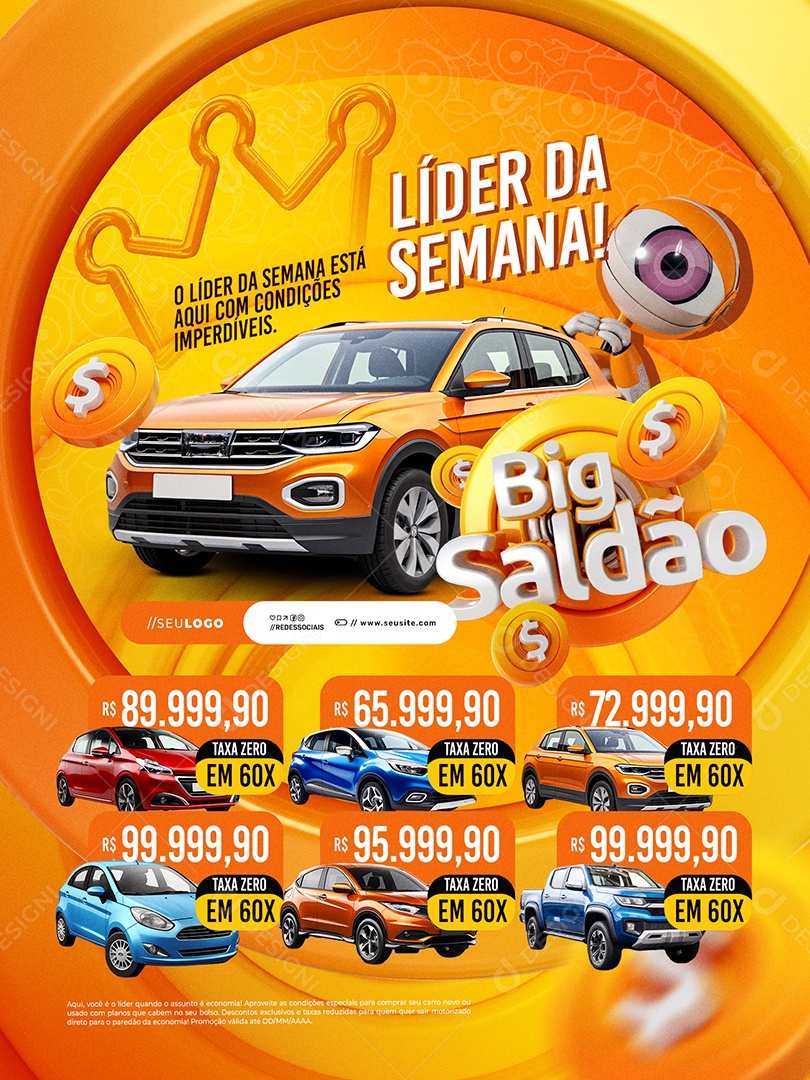 Big Saldão Concessionária Éncarte Líder Da Semana Social Media PSD Editável