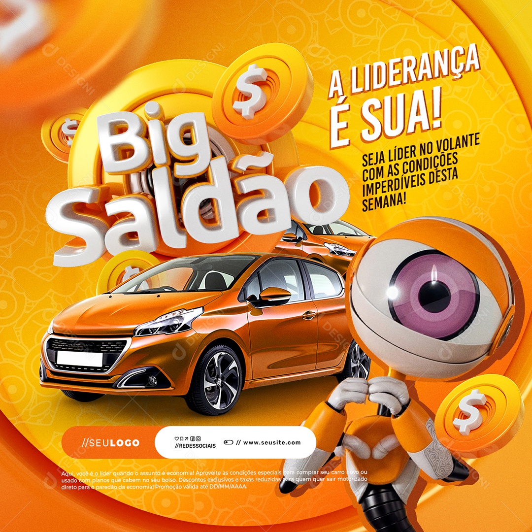 Big Saldão Concessionária A Liderança é Sua Social Media PSD Editável