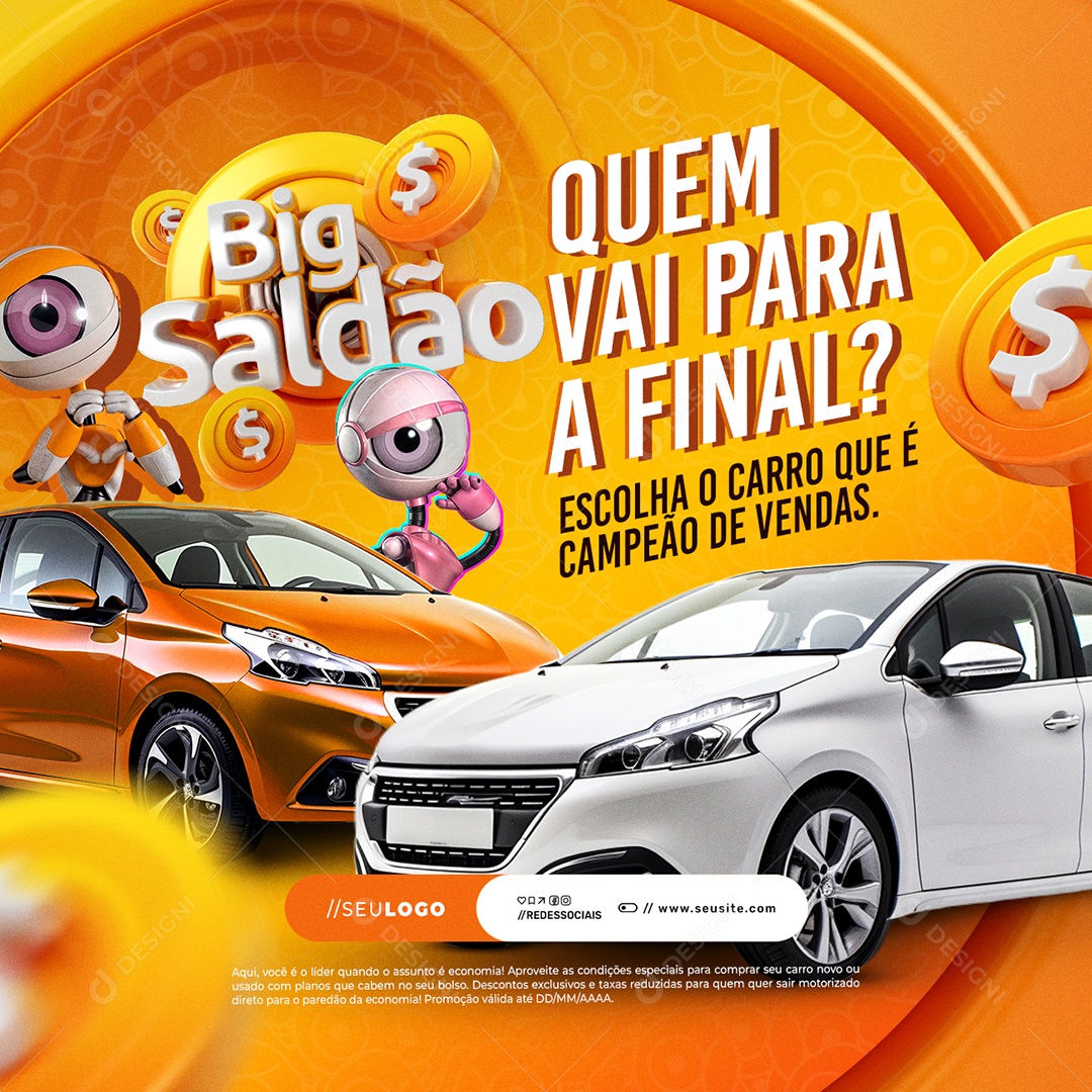 Big Saldão Concessionária Quem Vai para a Final Social Media PSD Editável