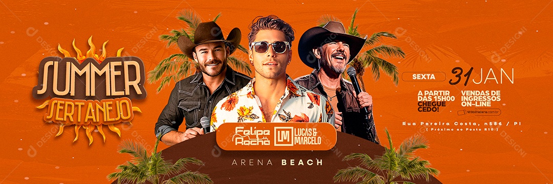 Carrossel Flyer Summer Sertanejo Social Media PSD Editável