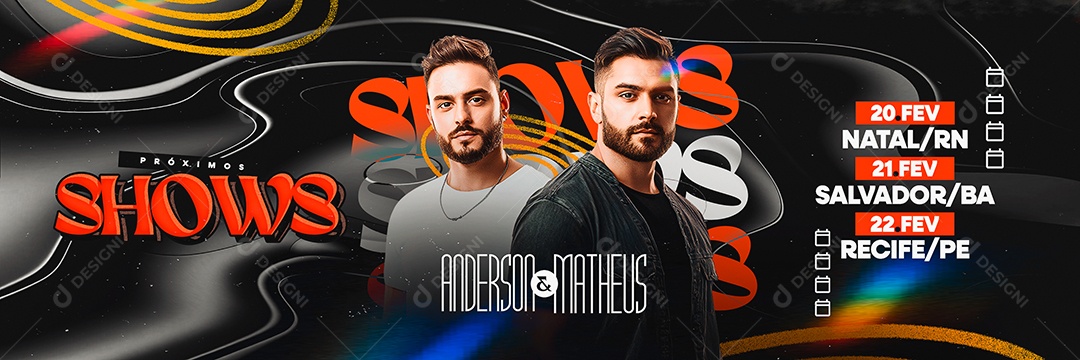 Carrossel Flyer Data Próximos Shows Social Media PSD Editável